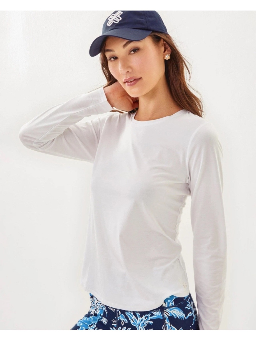 Lilly Pulitzer Luxletic Westley Resort White Tee large new UPF 50+